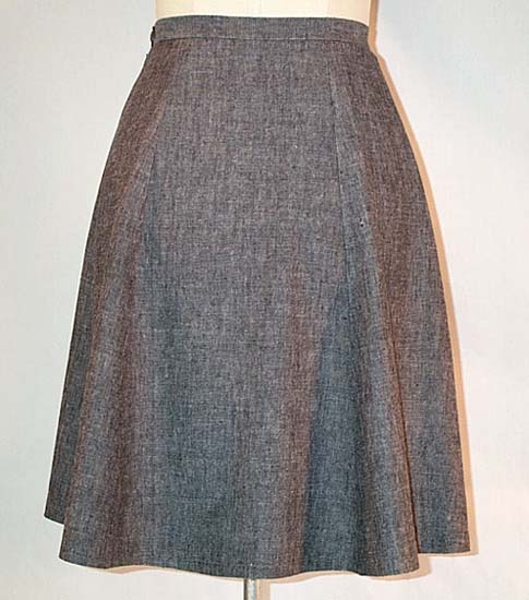 6 Gore Skirt Back in Iridescent Linen Chambray