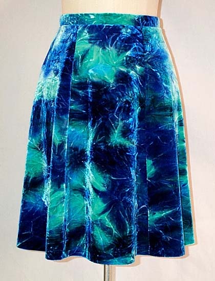 6 Gore Skirt in Tie Dye Velvet