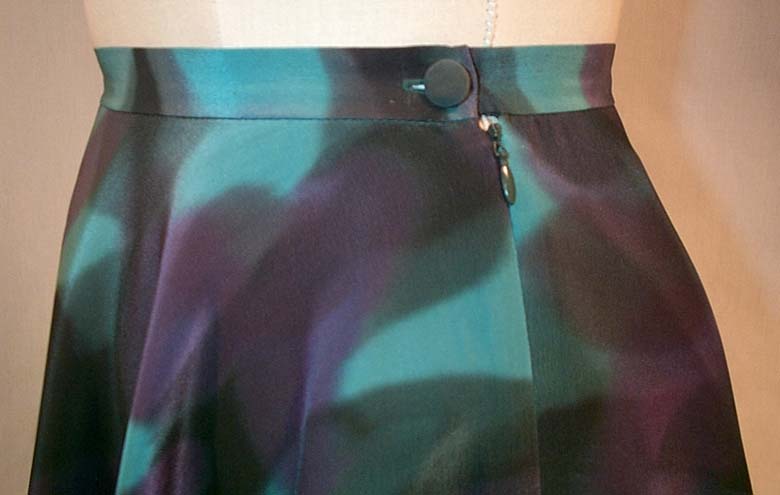 Circle Skirt Zipper in Hand Painted Crepe