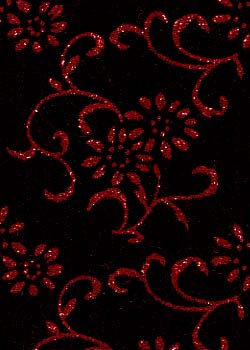 Red/Blk Glitter Flower Velvet