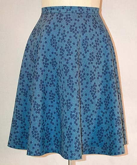 Half Circle Skirt in Iridescent Linen Flower Print