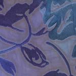 Deep Blue Hand Painted Devore Satin