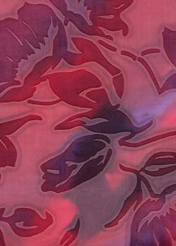 Wine Hand Painted Devore Satin