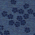 Denim Blue Iridescent linen Flower Print