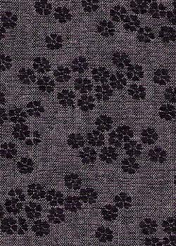 Heather Black Iridescent Linen  Flower Print