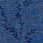 Denim Blue Iridescent Linen Vine Print