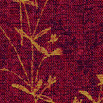 Red Iridescent Linen Vine Print