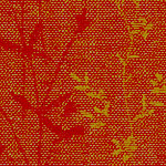 Saffron Iridescent Linen Vine Print