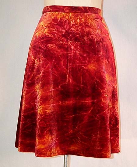 Quarter Circle Skirt Back in Tie Dye Velvet
