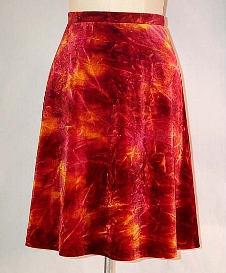Quarter Circle Skirt in Tie Dye Velvet